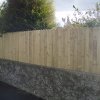 Round Top Closed Pickets on Timber Posts and fitted to Top of Wall - Knocklyon